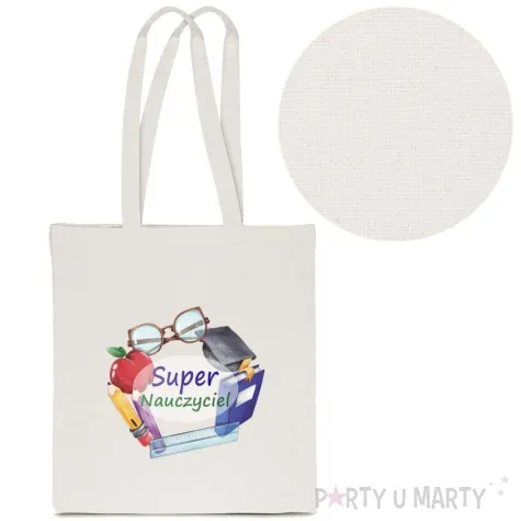 torba premium super nauczyciel ecru 40x34 cm