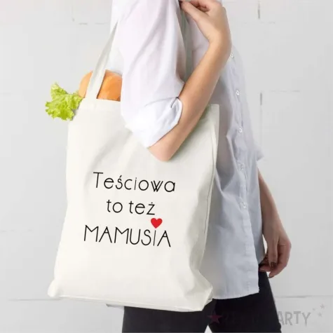 torba premium tesciowa to tez mamusia ecru 40x34 cm