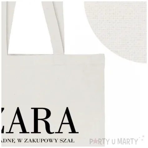 torba premium zara wpadne w zakupowy szal ecru 40x34 cm