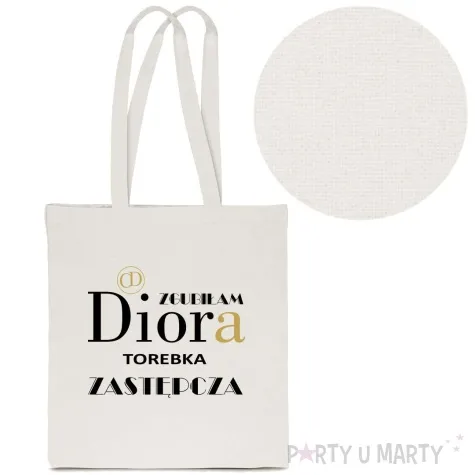 torba premium zgubilam diora torebka zastepcza ecru 40x34 cm