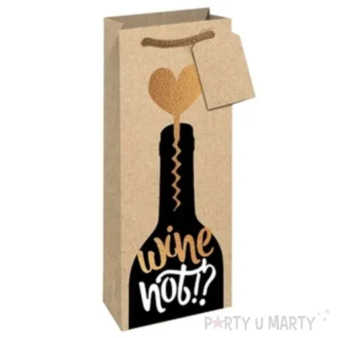 torebka na butelke kraft butelka wine not bez partypal 34x12x10 cm