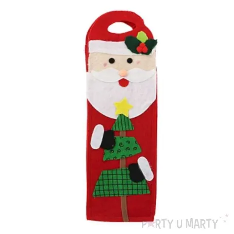 torebka na butelke mikolaj z filcu 41x13x7 5 cm