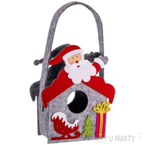 torebka na prezenty domek z mikolajem carnivaltoys 27 x 12 cm