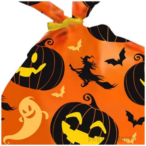 torebka na slodycze dynie i czarownica halloween guirca 22 x 13 5 cm
