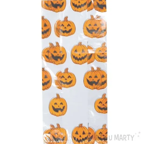 torebka na slodycze halloween dynie transparentny guirca 28 x 13 cm