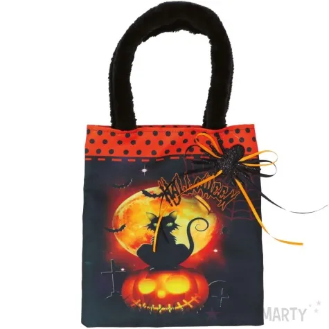 torebka na slodycze halloween pajak kot guirca 30 x 20 cm