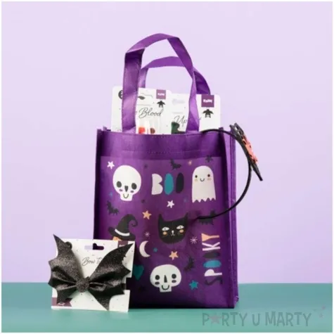 torebka na slodycze happy halloween fioletowy folat 23 x 21 cm