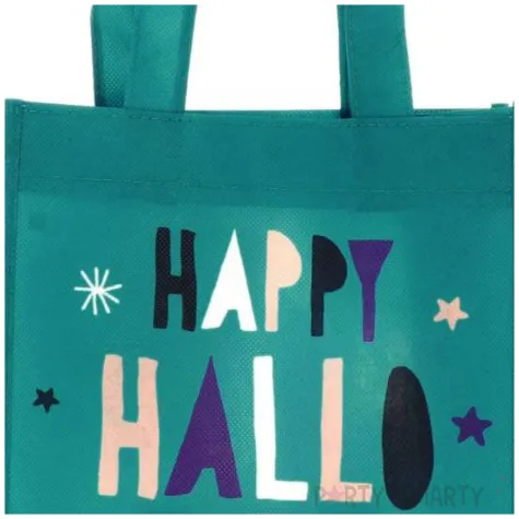 torebka na slodycze happy halloween turkusowy folat 23 x 21 cm