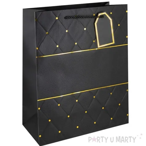 torebka papierowa klasyczna elegancja czarny partypal 44x31 cm