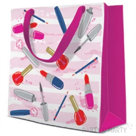 torebka prezentowa atrybuty kostmetyczki paw 17x17 cm