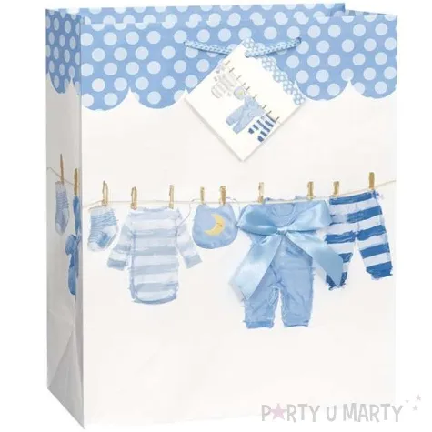 torebka prezentowa baby shower boy unique 32x27 cm