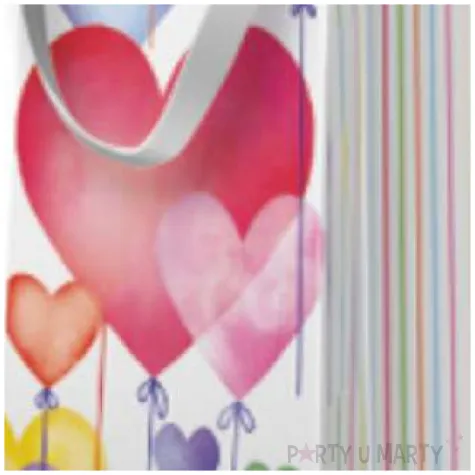 torebka prezentowa balony serca premium paw 10x22 cm