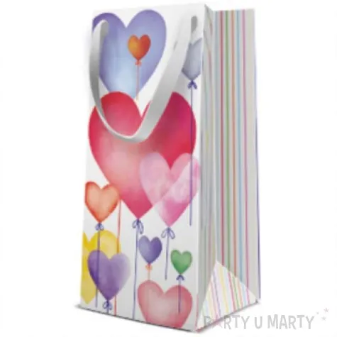 torebka prezentowa balony serca premium paw 10x22 cm