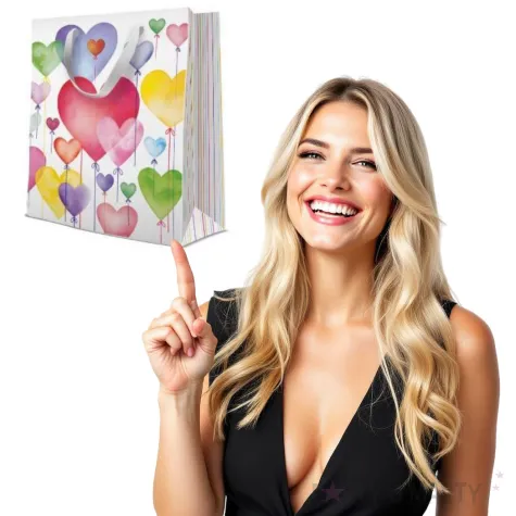 torebka prezentowa balony serca premium paw 20x25 cm