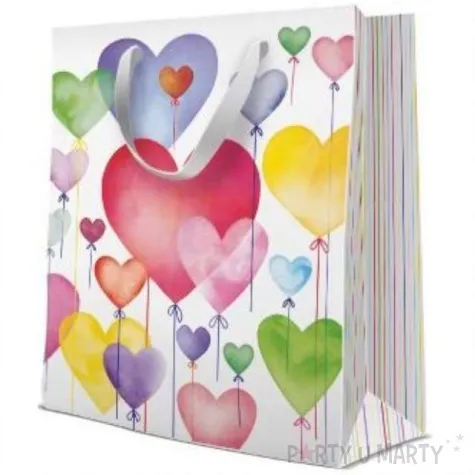 torebka prezentowa balony serca premium paw 20x25 cm