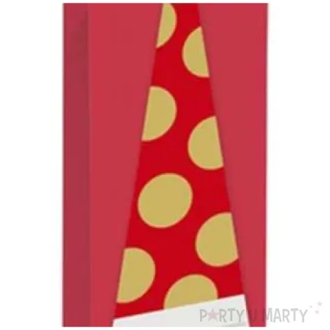 torebka prezentowa balwanek czerwona partypal 34x12x10 cm