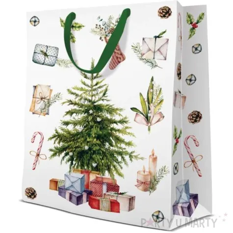 torebka prezentowa choinka i prezenty paw 30 x 41 x 12 cm