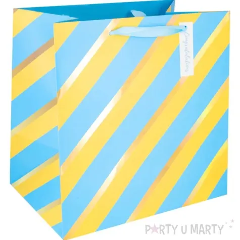 torebka prezentowa congratulations pasy partypal 30x30 cm