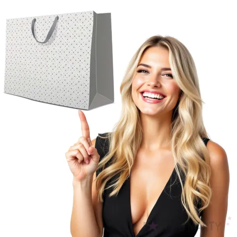 torebka prezentowa desen z kropek paw 54x44 cm