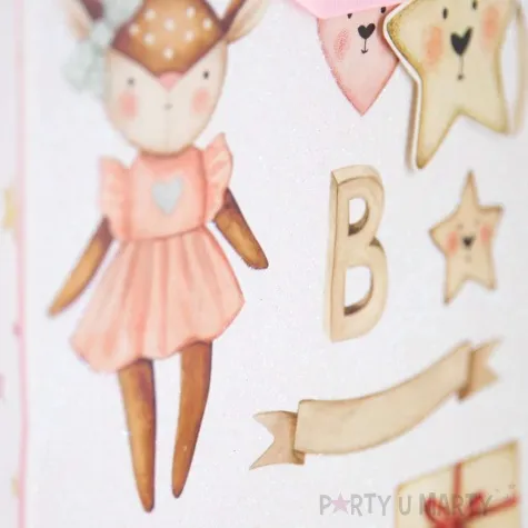 torebka prezentowa dzieciece atrybuty ciuchcia rozowy jasny partypal 23 x 17 5 x 10 cm