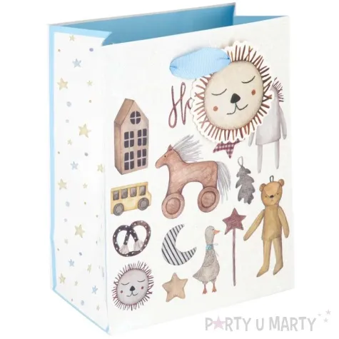 torebka prezentowa dzieciece atrybuty kon blekitny partypal 23 x 17 5 x 10 cm