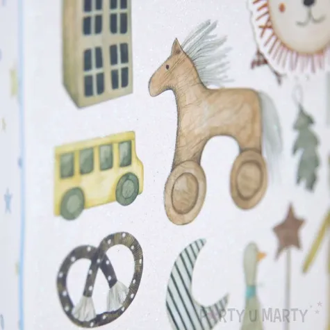 torebka prezentowa dzieciece atrybuty kon blekitny partypal 30 x 30 x 20 cm