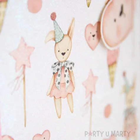 torebka prezentowa dzieciece atrybuty lody rozowy jasny partypal 23 x 17 5 x 10 cm