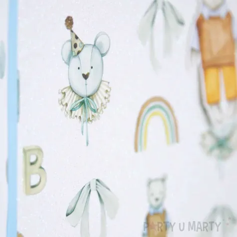 torebka prezentowa dzieciece atrybuty tecza blekitny partypal 23 x 23 x 20 cm