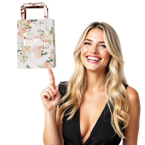 torebka prezentowa floral hen kwiatki godan 24x35 cm 6 szt