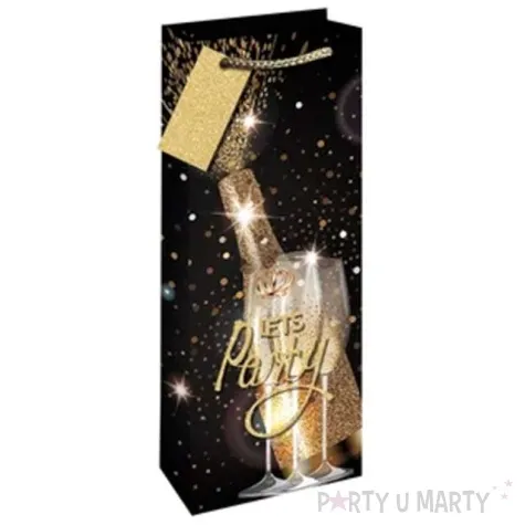 torebka prezentowa glamour butelka lets party partypal 34x12x10 cm
