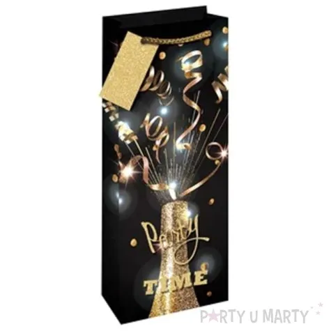 torebka prezentowa glamour butelka party time partypal 34x12x10 cm