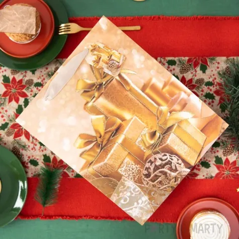torebka prezentowa golden christmas swieczka partypal 50x38 cm