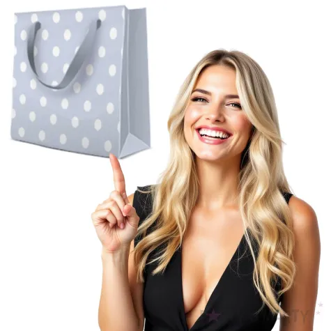 torebka prezentowa grochy blekitna paw 17x17 cm