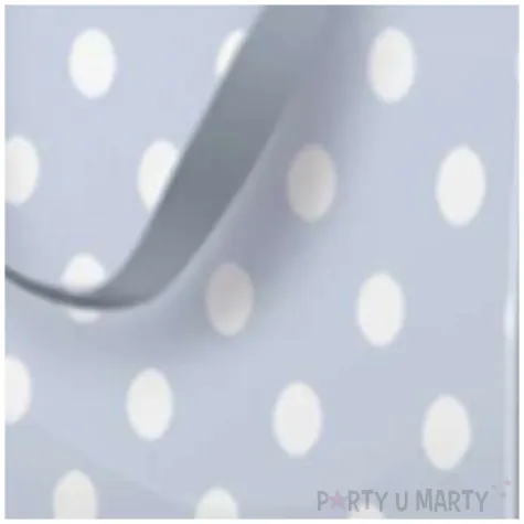 torebka prezentowa grochy blekitna paw 17x17 cm