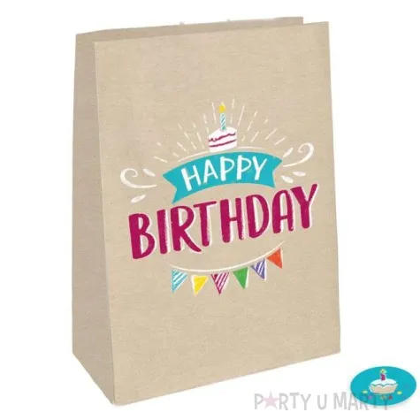 torebka prezentowa happy birthday amscan 15 x 21 cm 4 szt