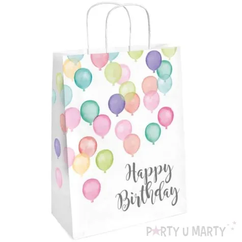 torebka prezentowa happy birthday pastel amscan 2 szt