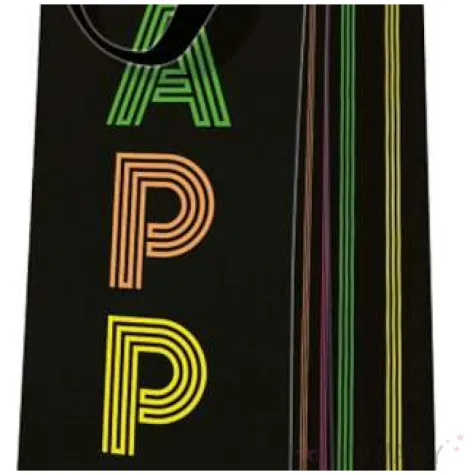 torebka prezentowa happy czarna paw 37x12 cm