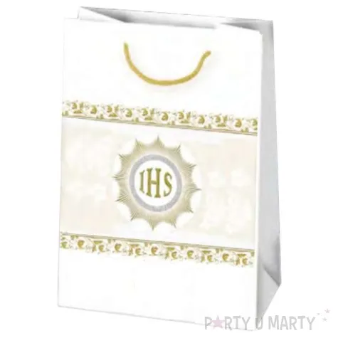 torebka prezentowa i komunia hostia na koronce pol maki 29x40x12 cm