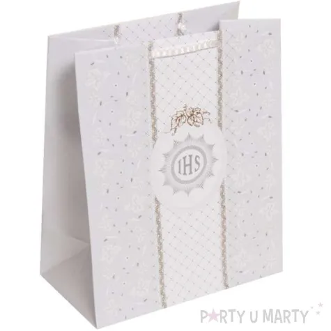 torebka prezentowa i komunia hostia z koronka pionowa pol maki 19x23x10 5 cm