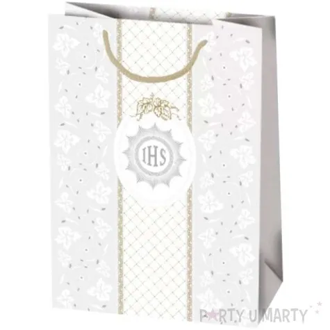 torebka prezentowa i komunia hostia z koronka pionowa pol maki 23x32x11 cm