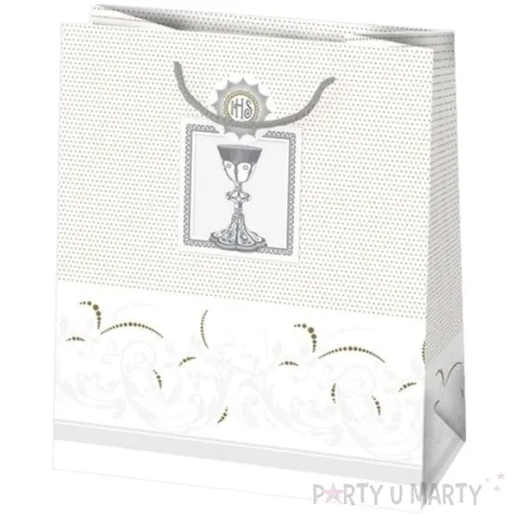 torebka prezentowa i komunia kielich w ramie pol maki 19x23x10 cm