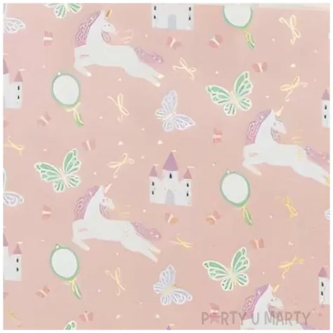 torebka prezentowa jednorozec z rozowa grzywa rozowy partydeco 24 x 10 x 32 cm