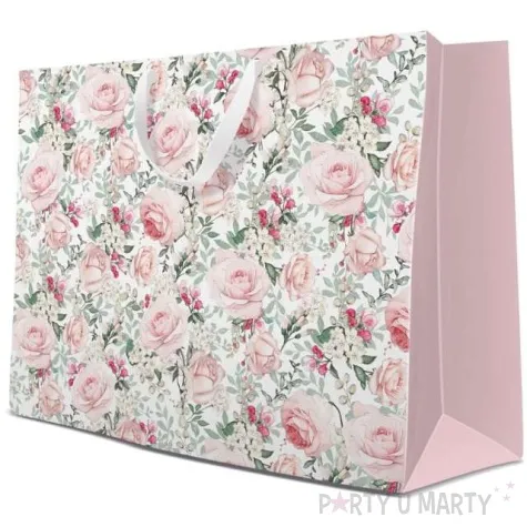 torebka prezentowa klasyczne roze paw 54x44 cm