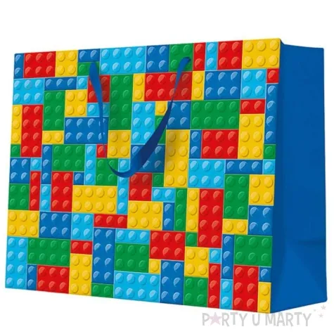 torebka prezentowa kolorowe klocki paw 33 5 x 26 5 x 13 cm