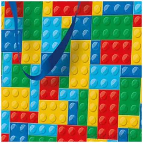 torebka prezentowa kolorowe klocki paw 33 5 x 26 5 x 13 cm