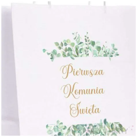 torebka prezentowa komunia swieta eukaliptus beauty 18x22 cm