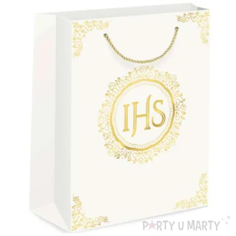torebka prezentowa komunia swieta ihs ornament partypal 15x20 cm