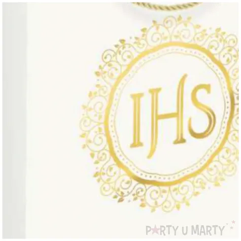 torebka prezentowa komunia swieta ihs ornament partypal 15x20 cm
