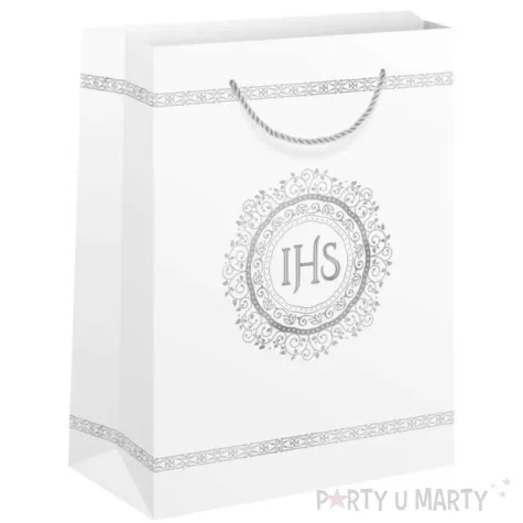 torebka prezentowa komunia swieta ihs ornament partypal 15x20x10 cm