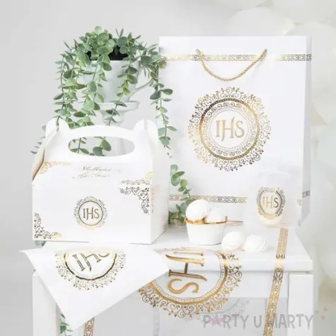 torebka prezentowa komunia swieta ihs ornament partypal 26x32 cm